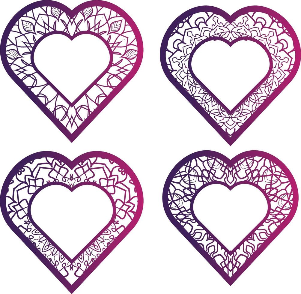 Colorful heart frame free Love vector collection