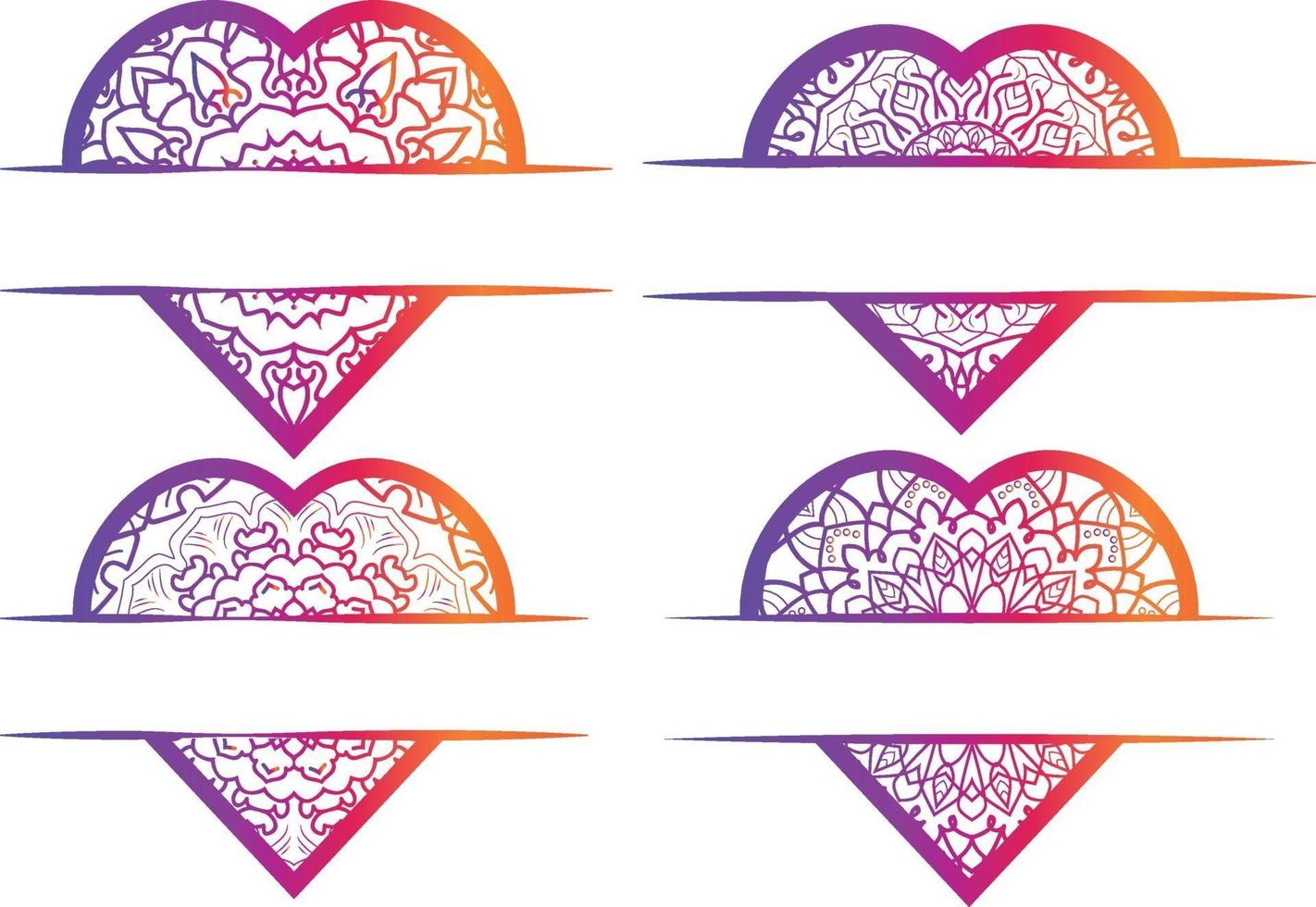 Bright love frame set free vector heart collection