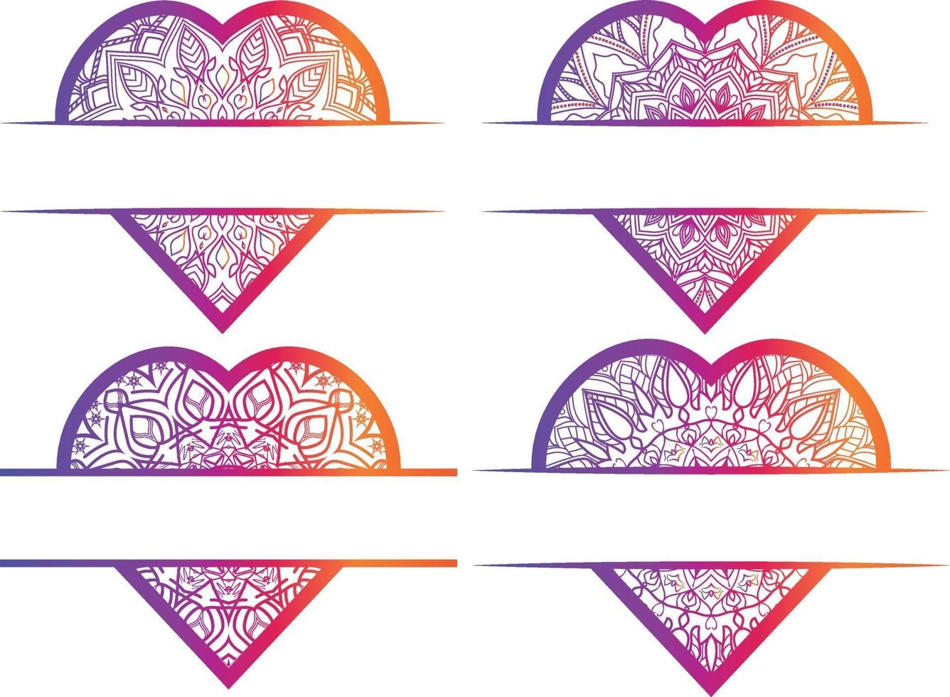colección de vector libre de marco de corazón colorido