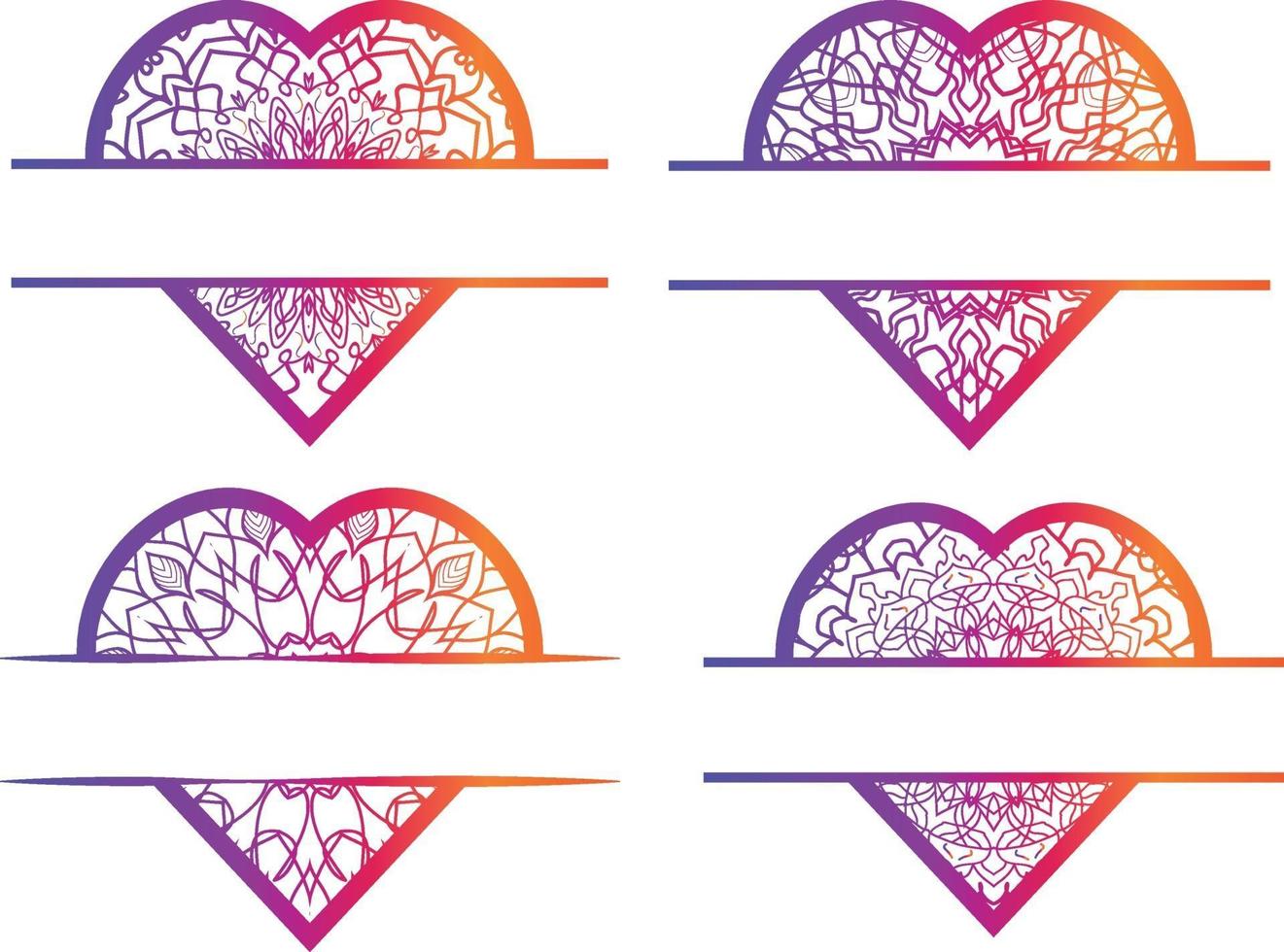 Colorful heart frame free vector collection