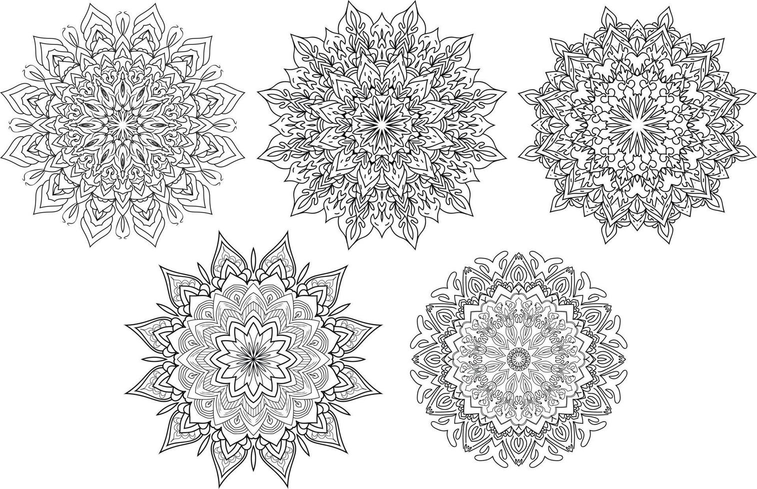 paquete de mandala de vector, flor ornamental vector