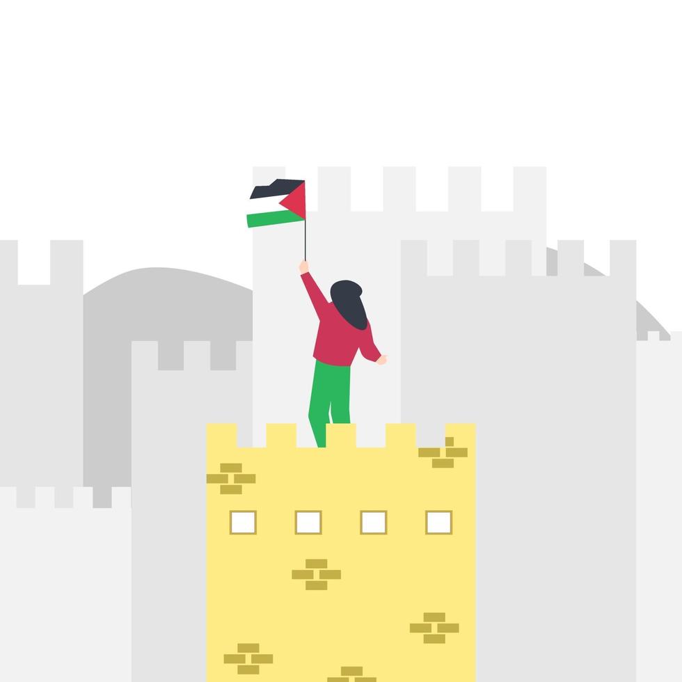 Ilustración de vector de luchador palestino