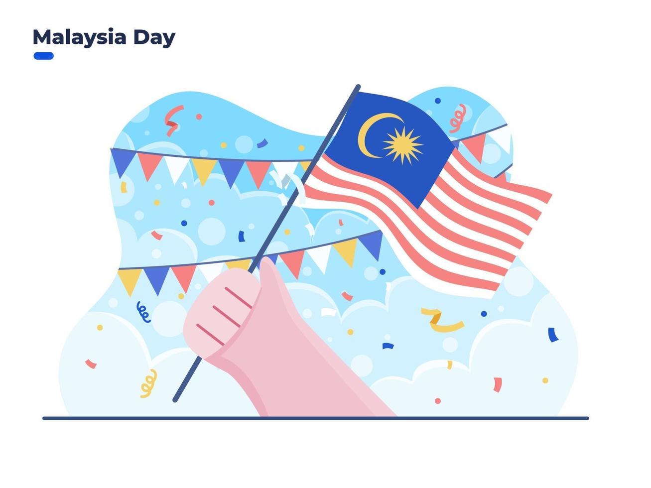 16th September Happy Malaysia Day flat illustration vector