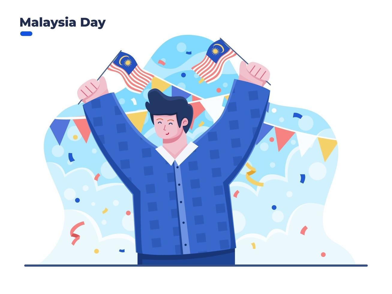 16th September Happy Malaysia Day flat illustration vector