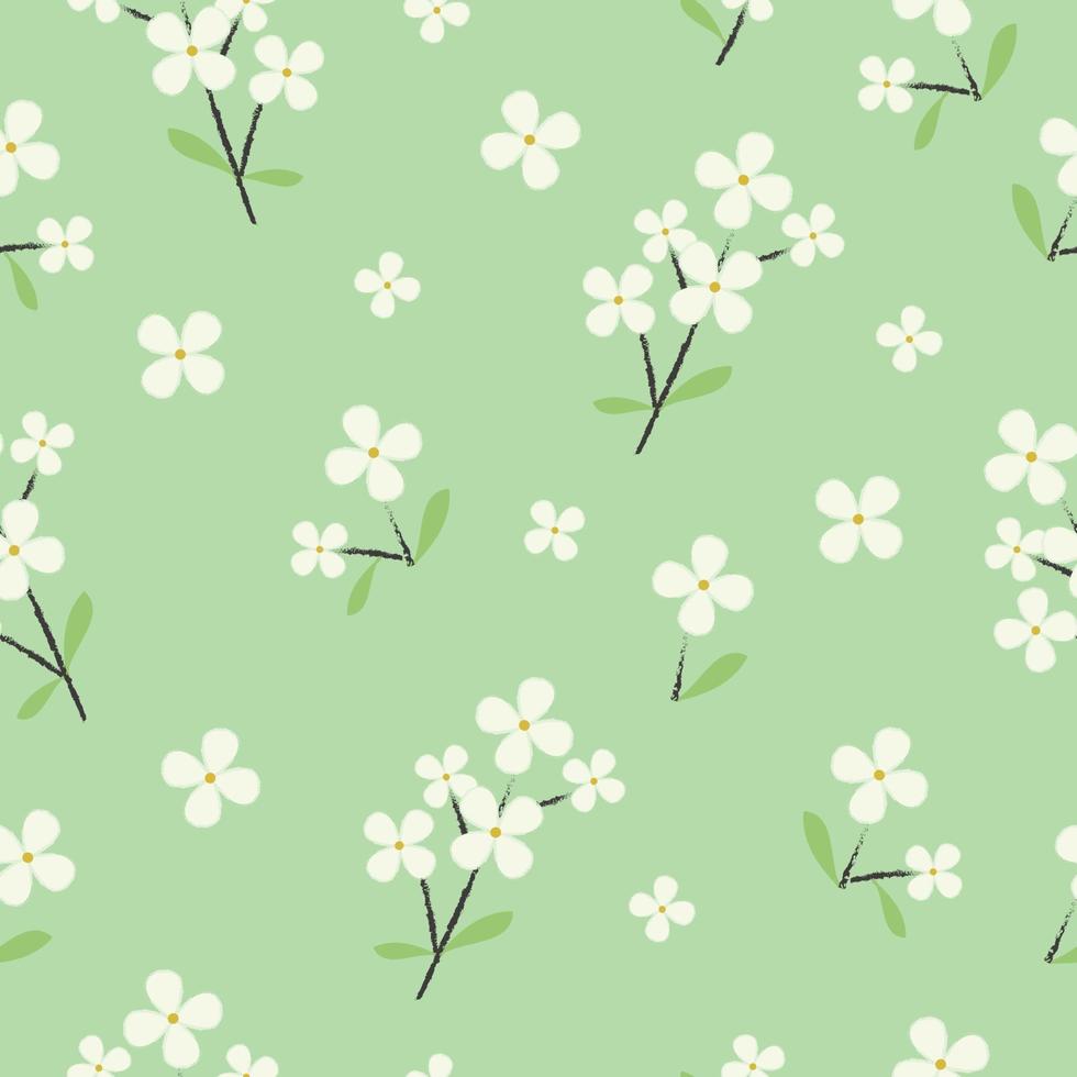 Seamless cute fresh floral pattern background vector