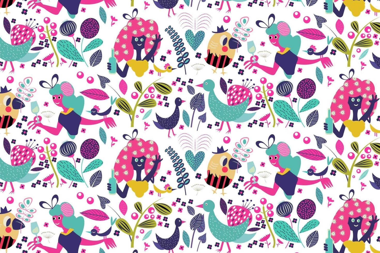 fun party time pattern vector