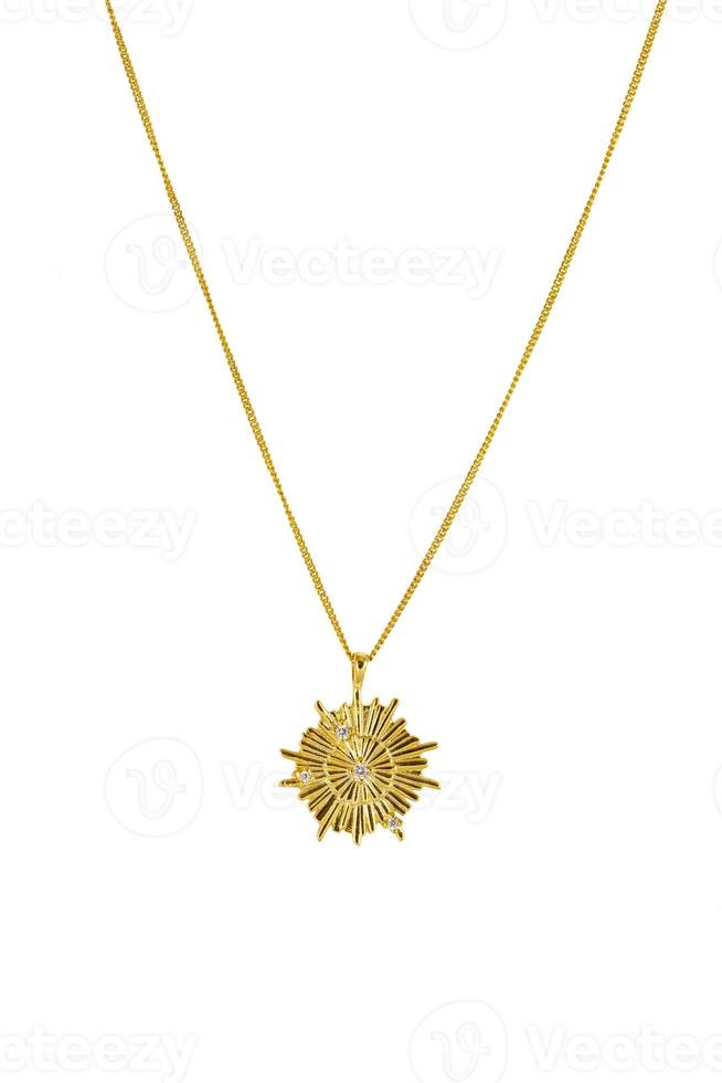 Elegant gold star shaped necklace on white background-  womens jewelry photo