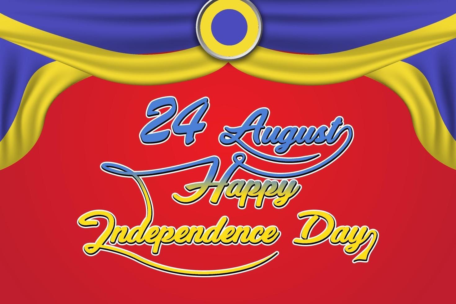 Realistic Background of Ukraine independence day with realistic flag vector