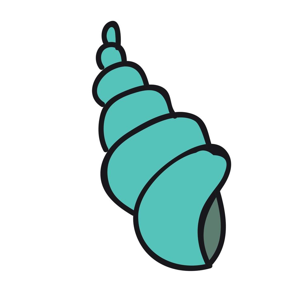 Simple seashell doodle style vector