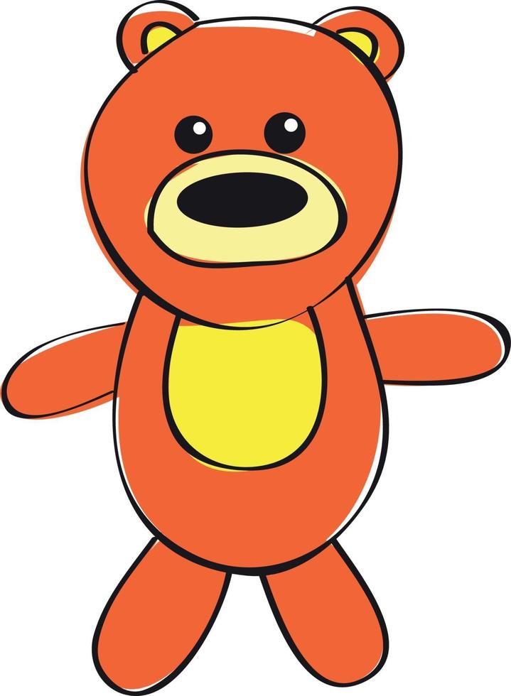 Toy - orange cute bear vector