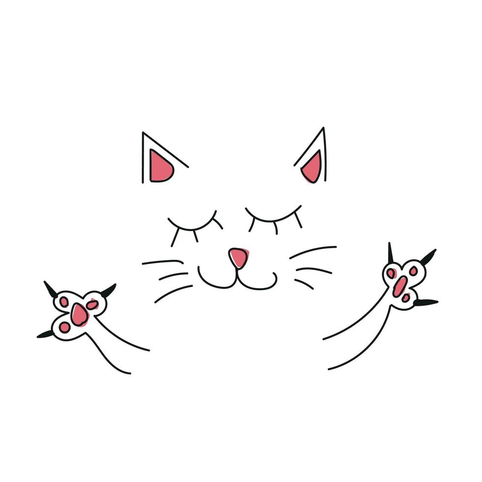 gato gracioso de dibujos animados vector