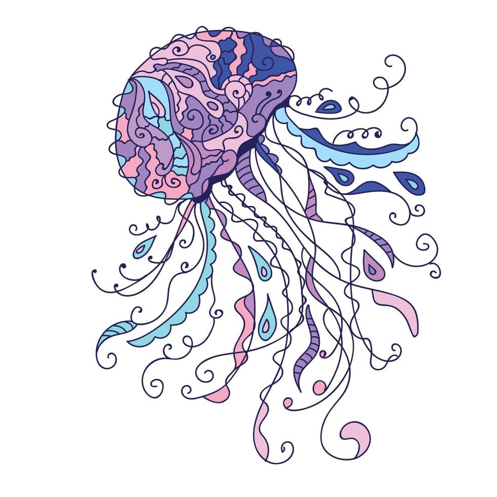 Cartoon sea jellyfish vector