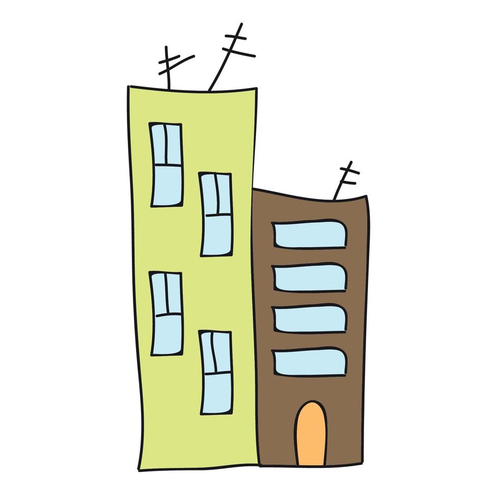 Urban building, metropolis and residential buildings vector