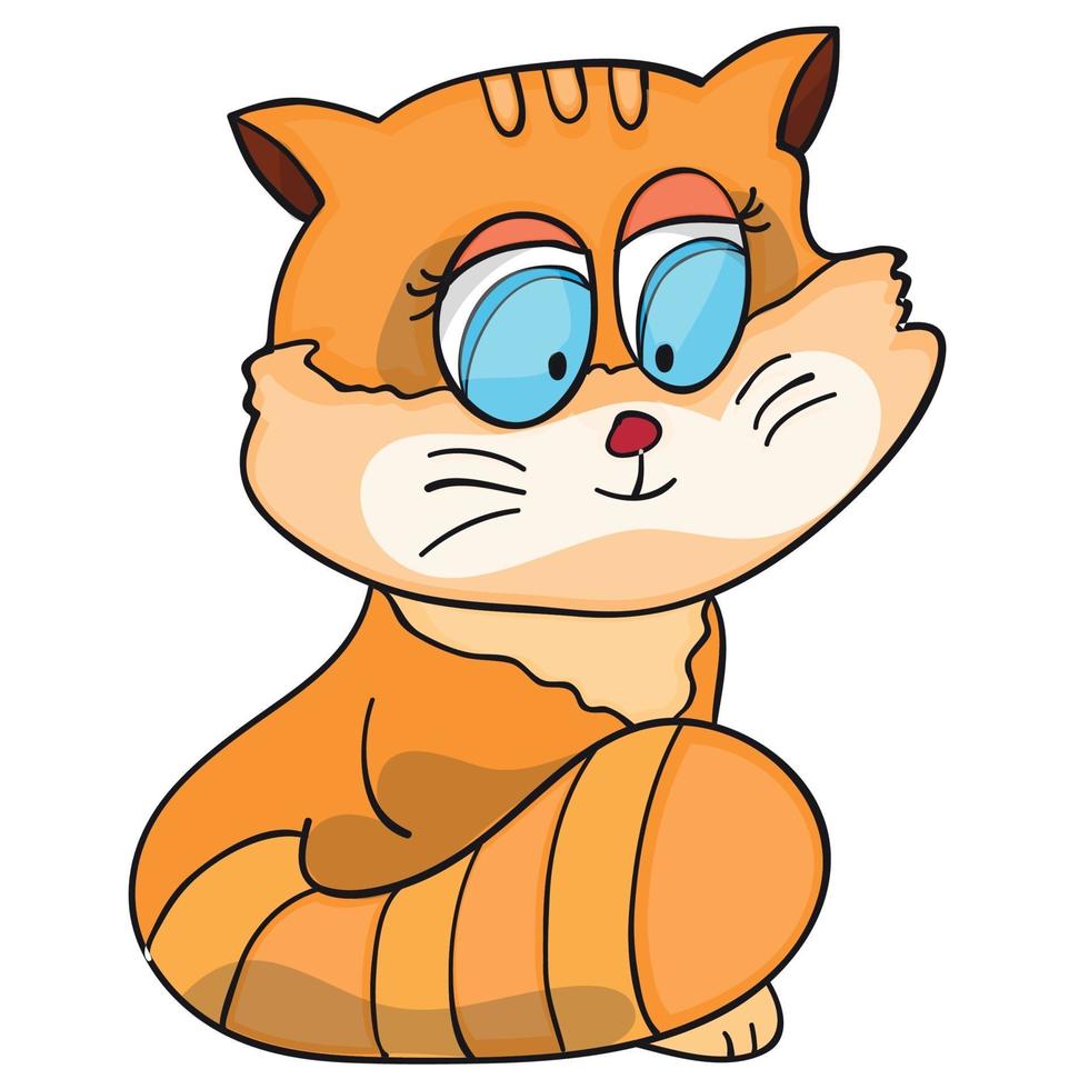 Ginger cartoon cat vector