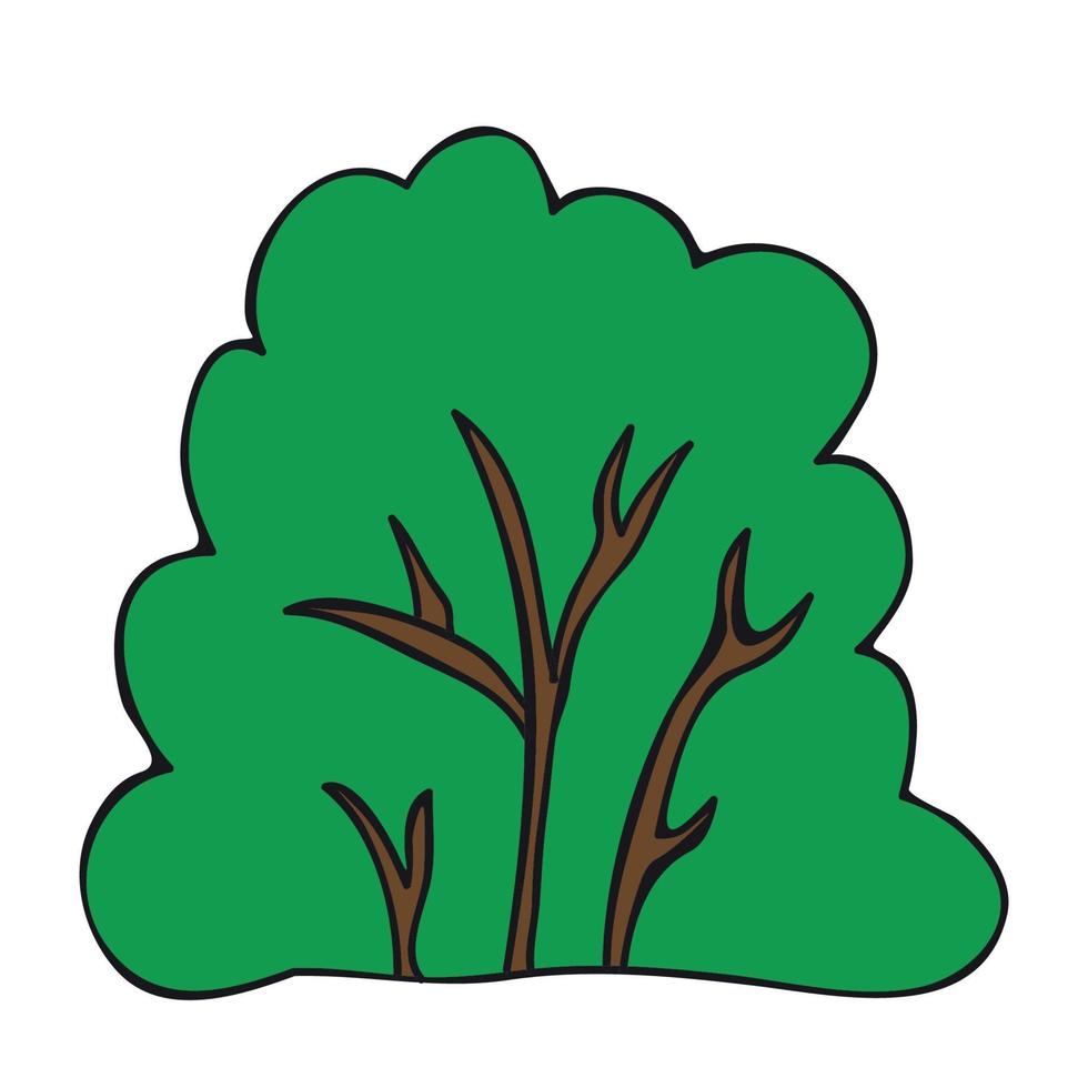 Cartoon bush, natural elements vector