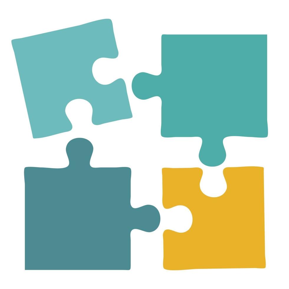 Colored puzzle piece vector