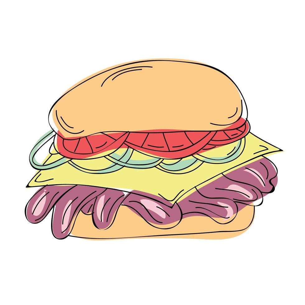 Burger and cheeseburger fast food vector