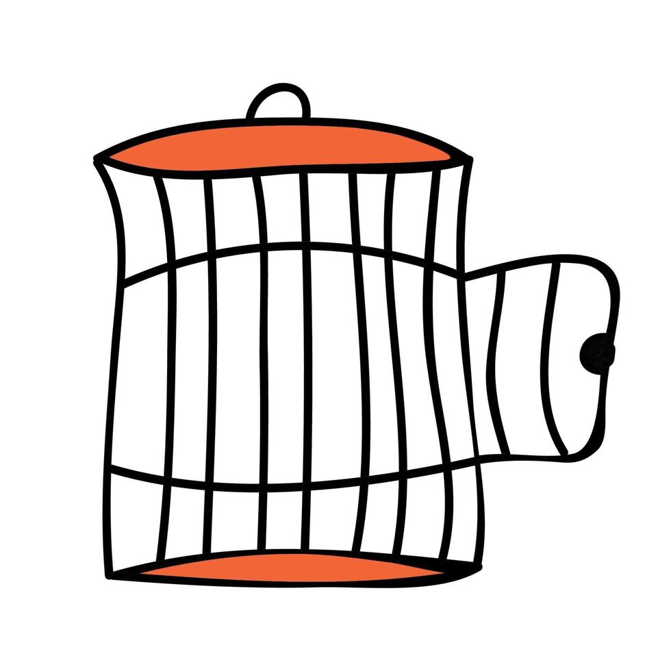 Cage for birds. Cartoon style vector