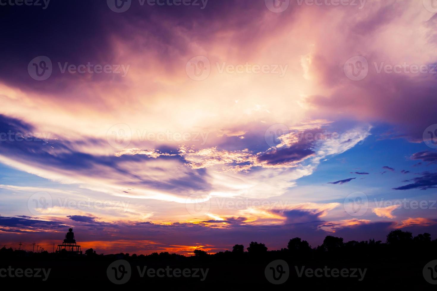 Beautiful cloud and sky at sunset photo
