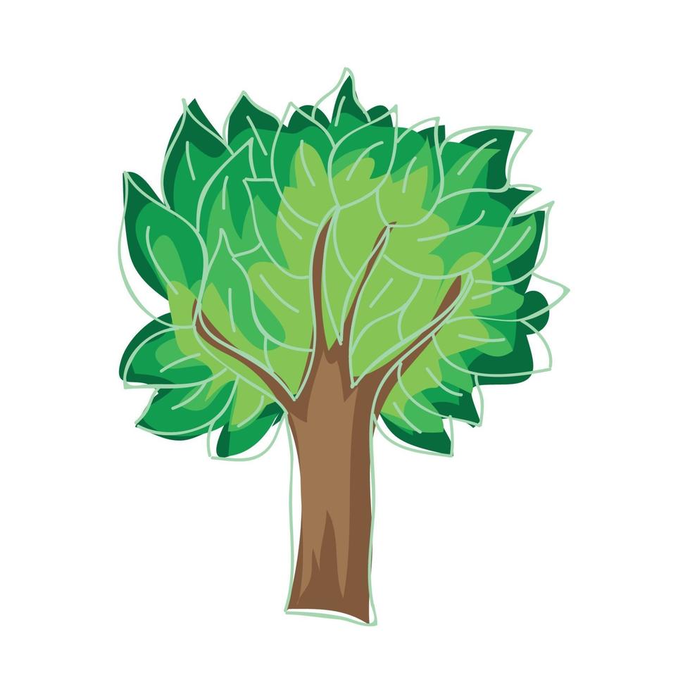 Cartoon tree. Natural decor vector