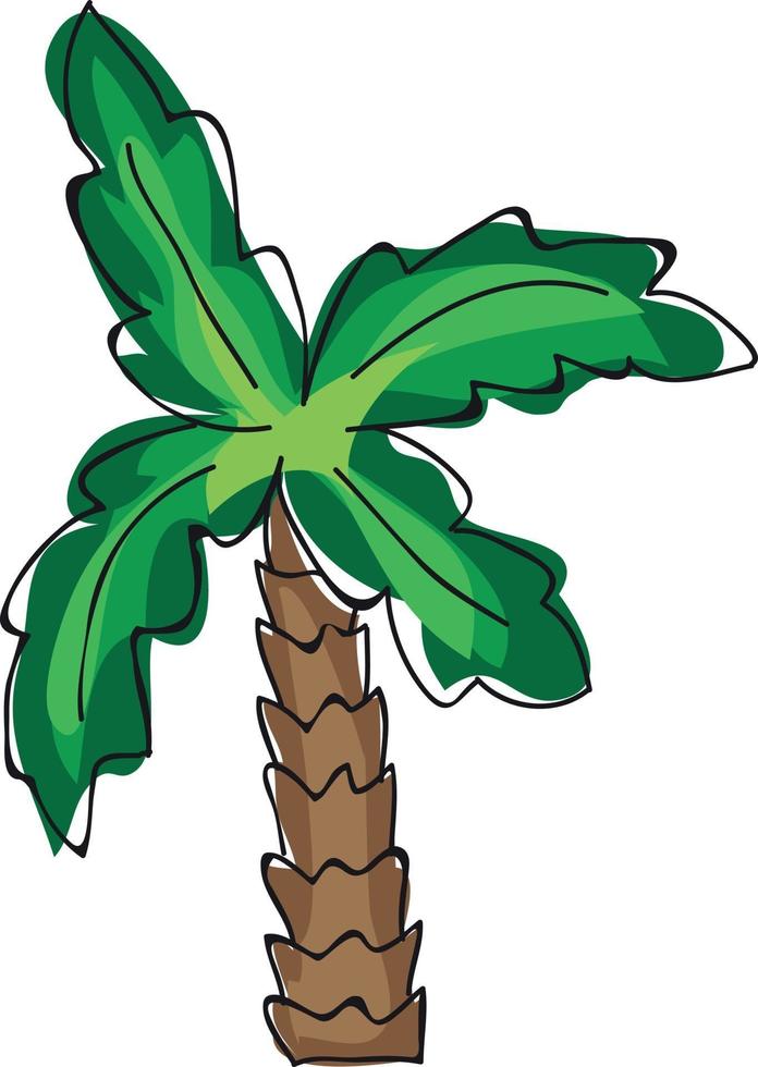 palmera de dibujos animados, colores brillantes de verano, icono exótico vector