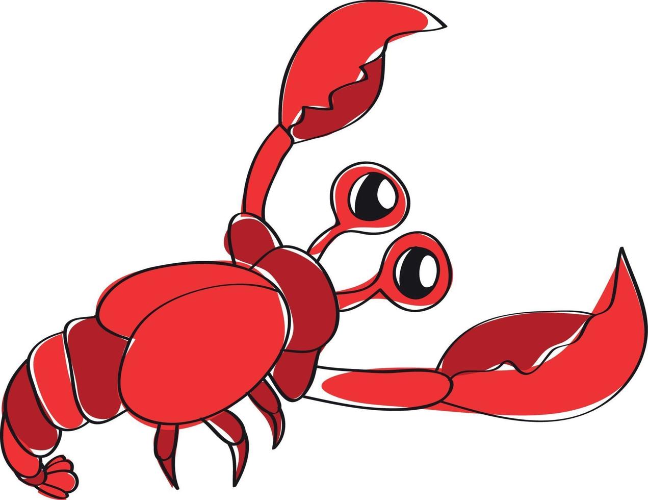 Red crayfish with a funny face vector
