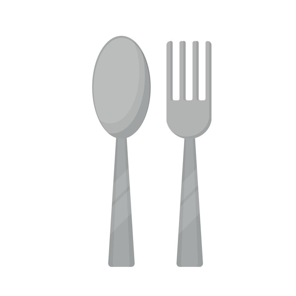 Gray tablespoon, cartoon style vector