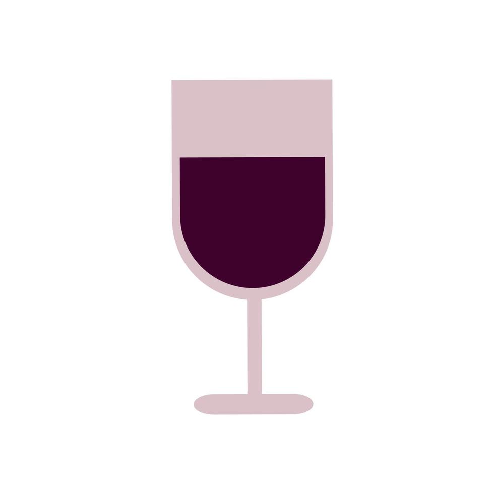 Glass of red wine vector