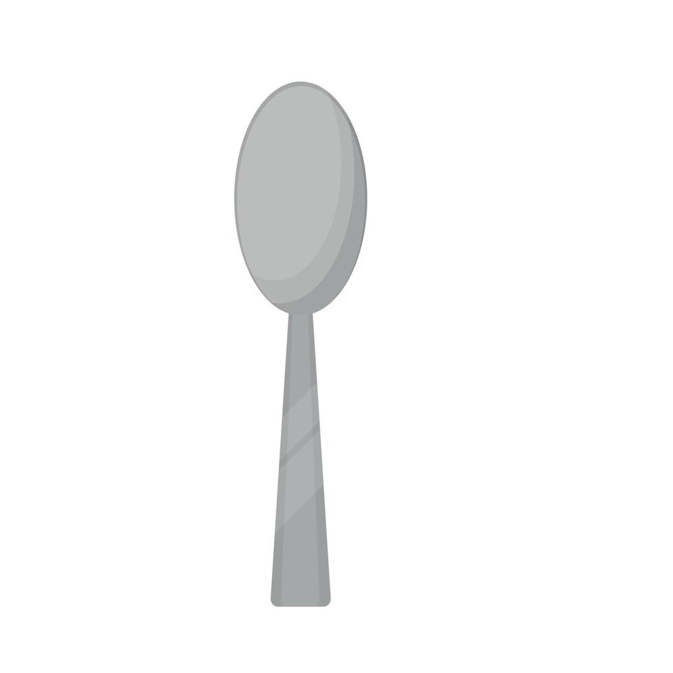 Gray tablespoon, cartoon style vector