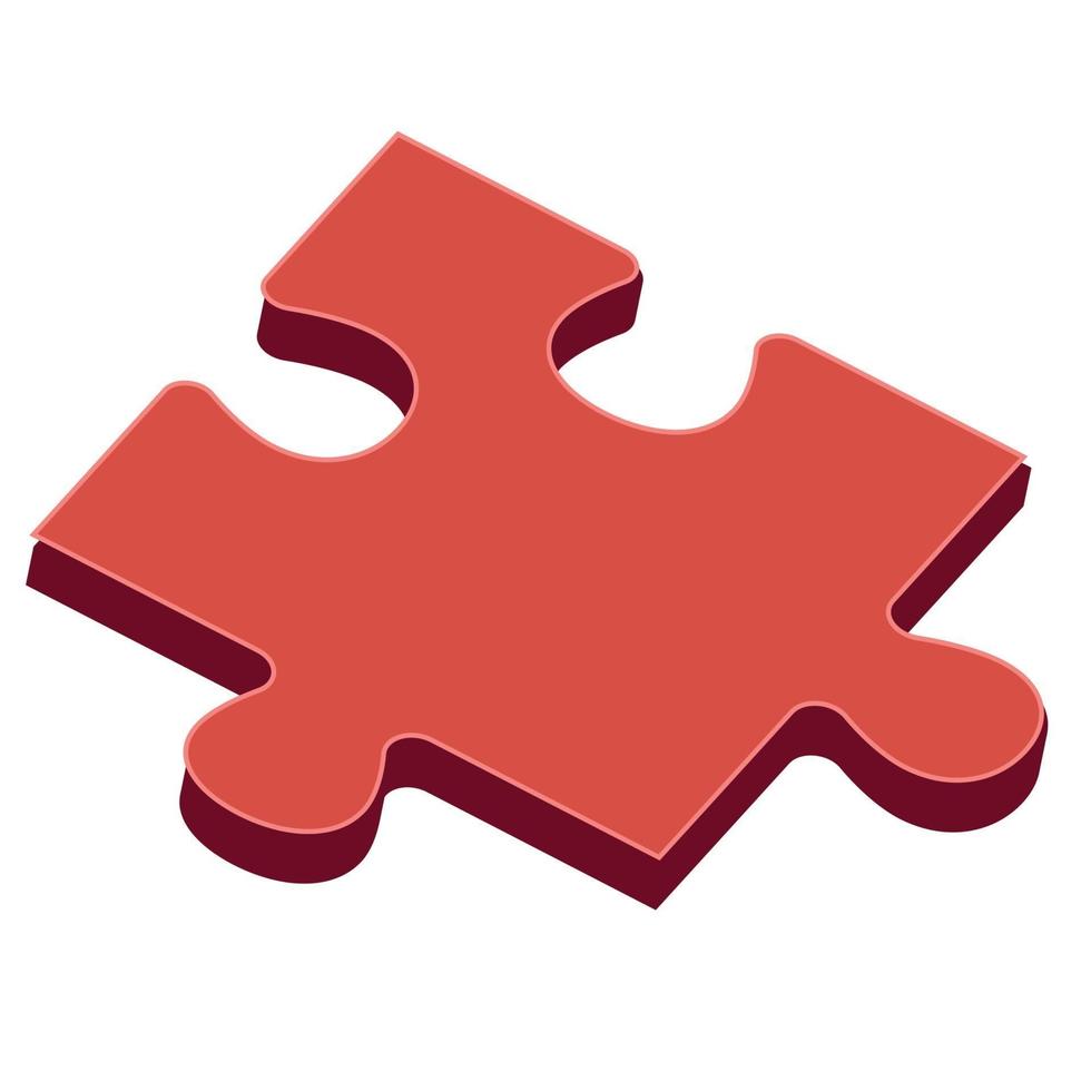 Colored puzzle piece vector