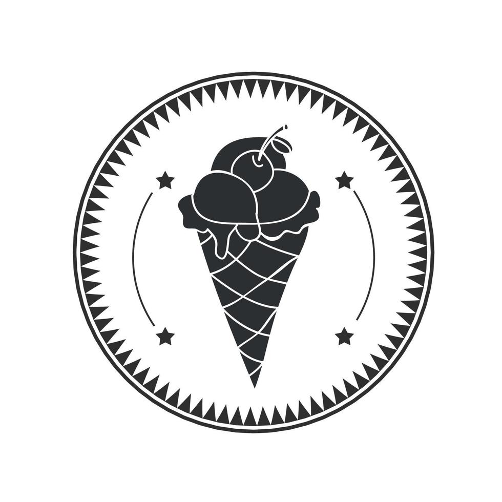 etiqueta de helado, marca de calidad vector