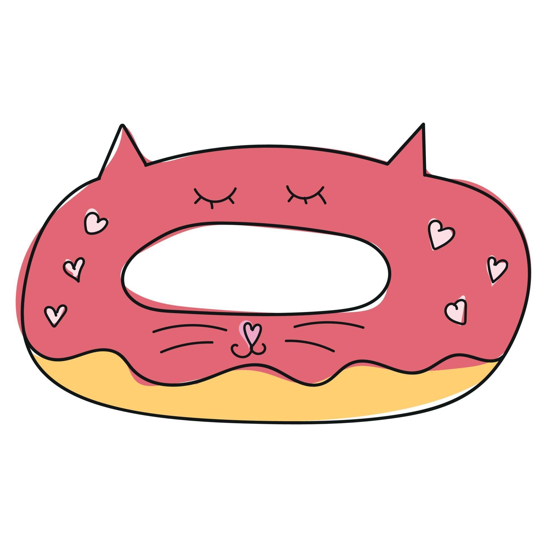 Sweets, pink sweet donut in doodle style 3277741 Vector Art at Vecteezy