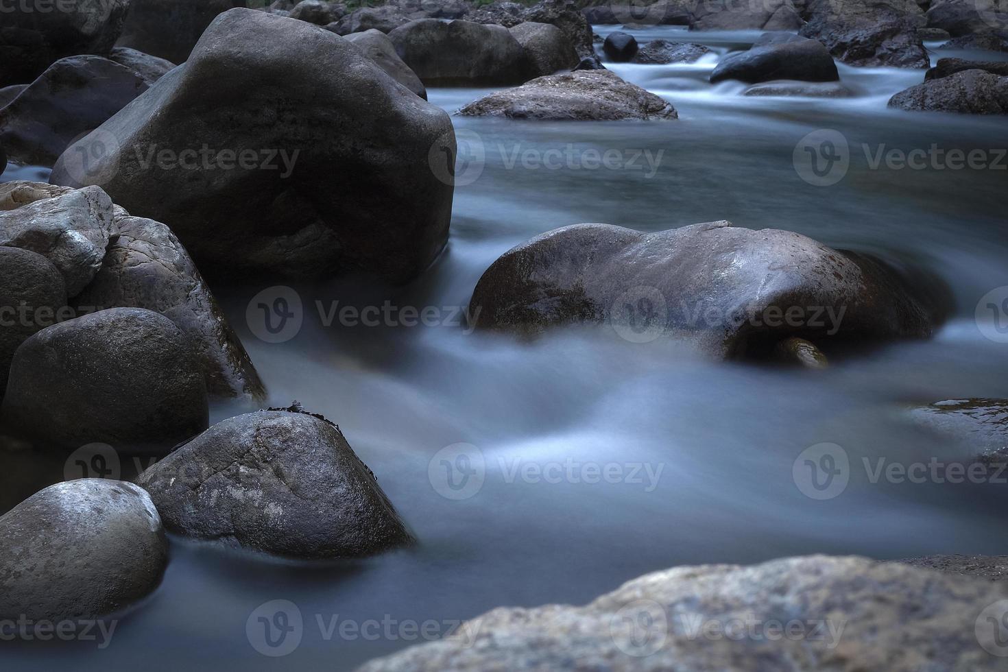 Rainforest river in long explosion photography photo