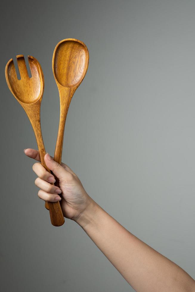 hand ladle turner salad big fork spoon kitchen photo