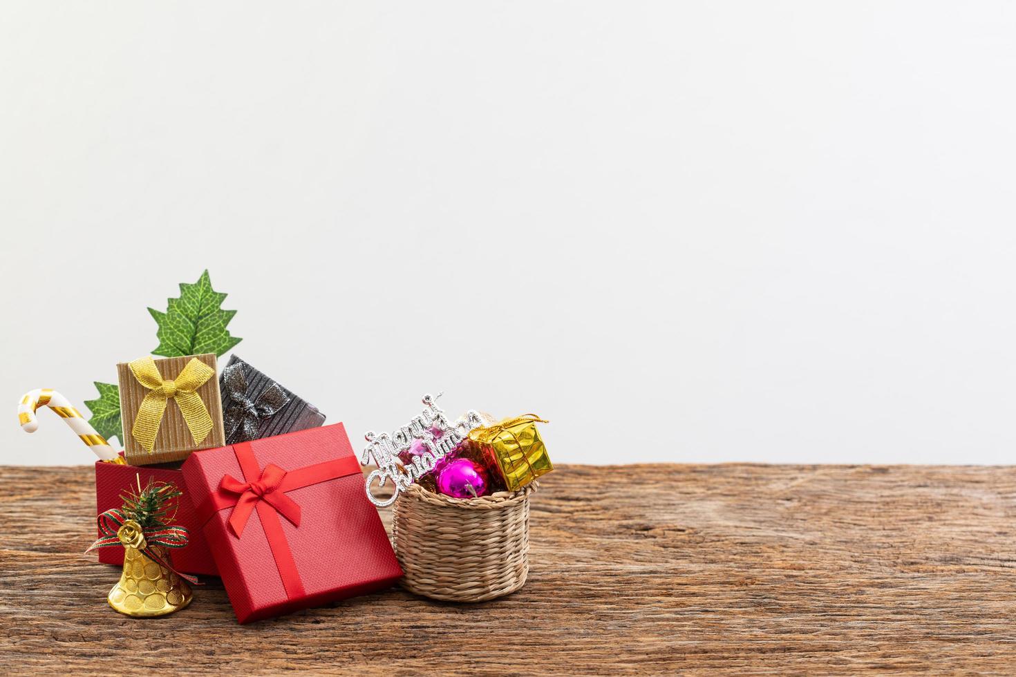 gift present box with color ribbon on white background photo