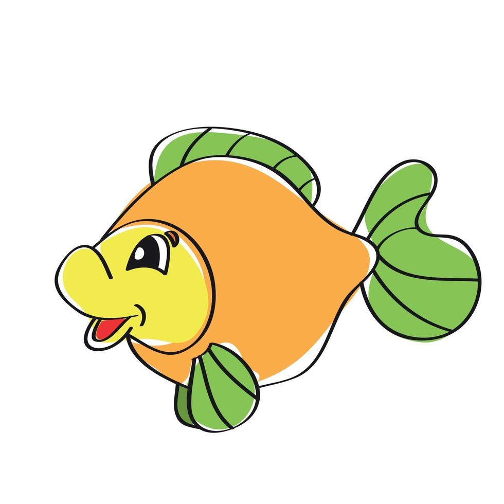 Cartoon fish in doodle style vector