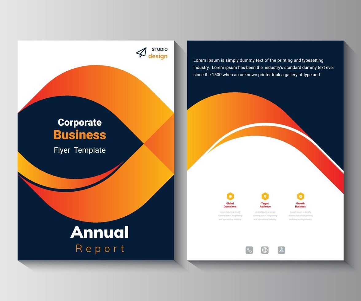 Annual Report Design Template, Corporate Business Flyer Background vector