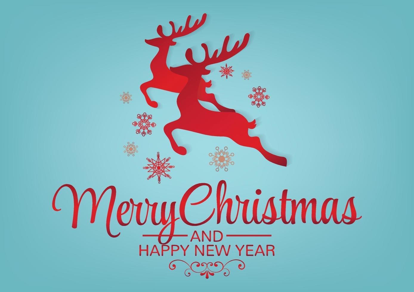 red christmas reindeer background vector