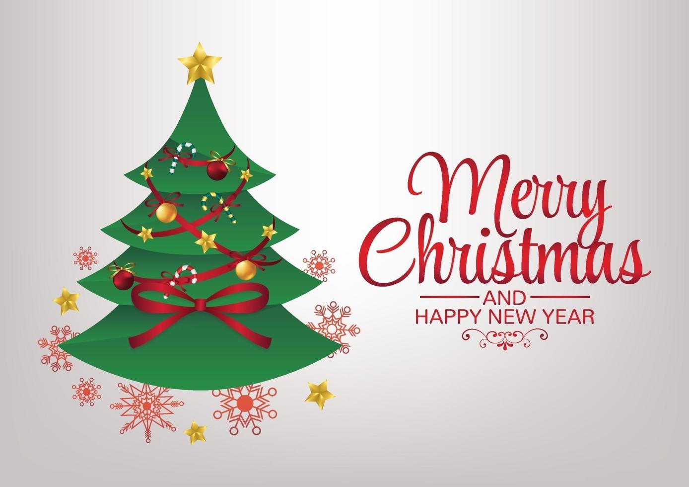 big christmas tree on snowflake background vector