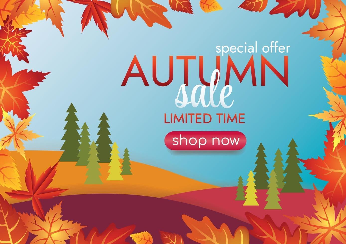 autumn season art view vector