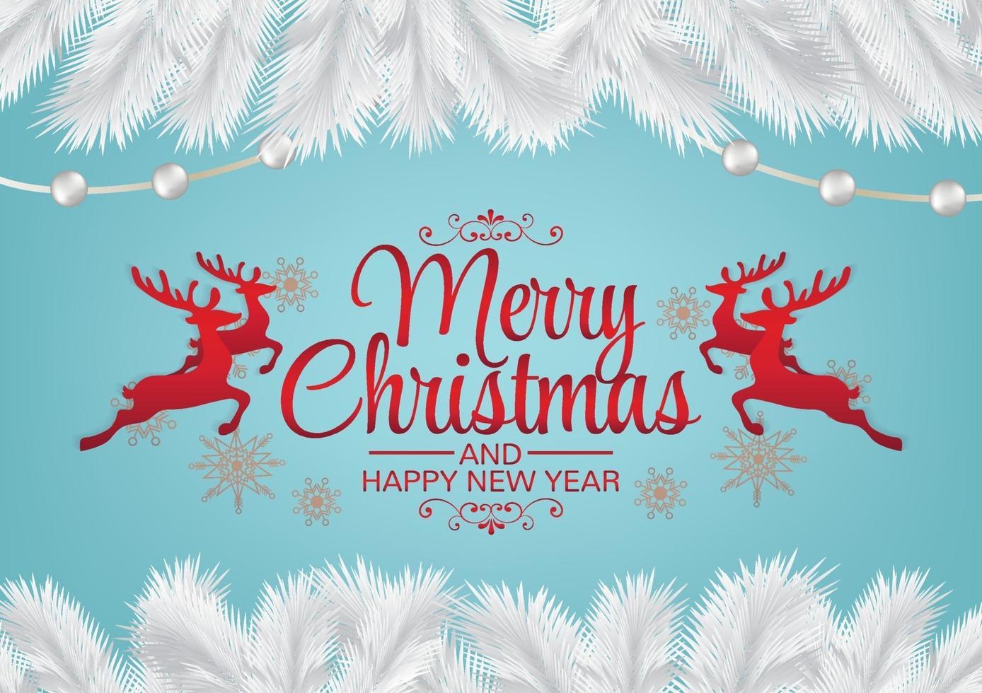 red christmas reindeer background vector