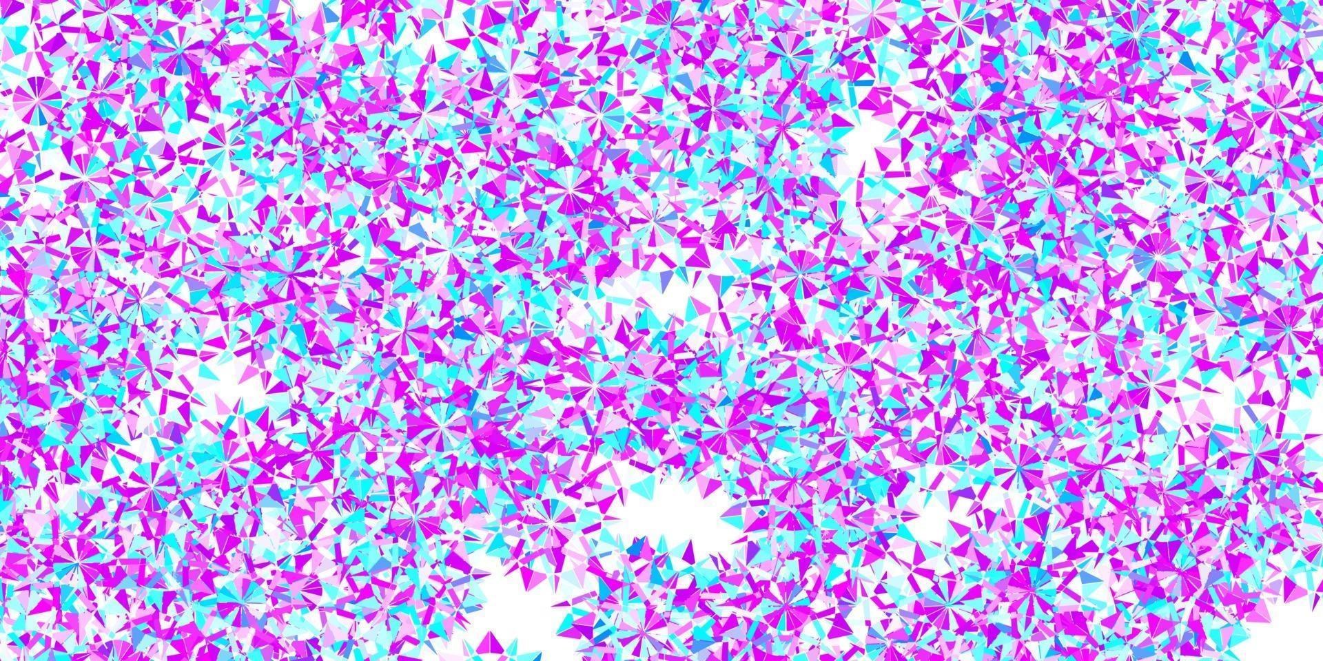 Light Pink, Blue vector backdrop with xmas snowflakes.