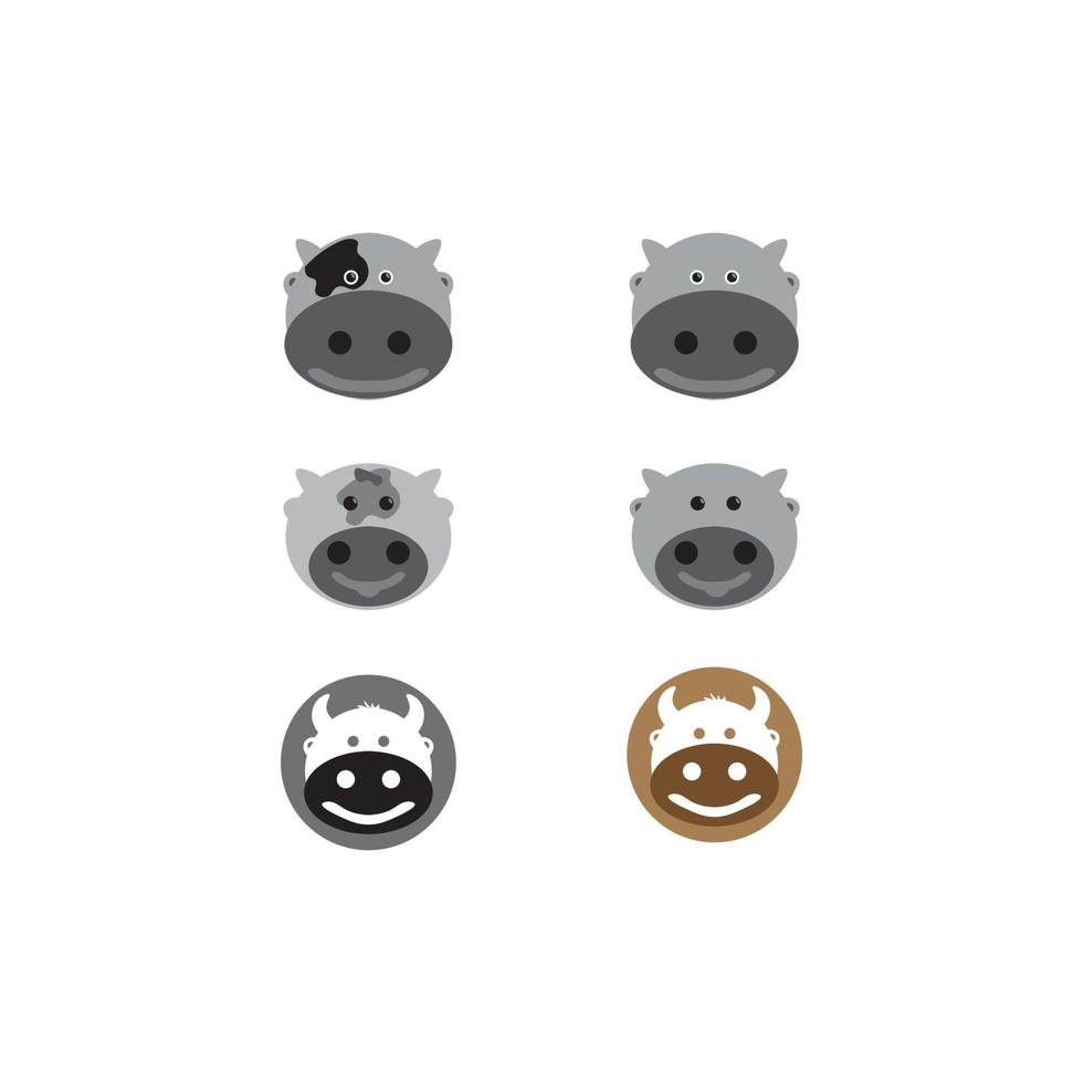 Cow AND BULL Logo Template vector icon