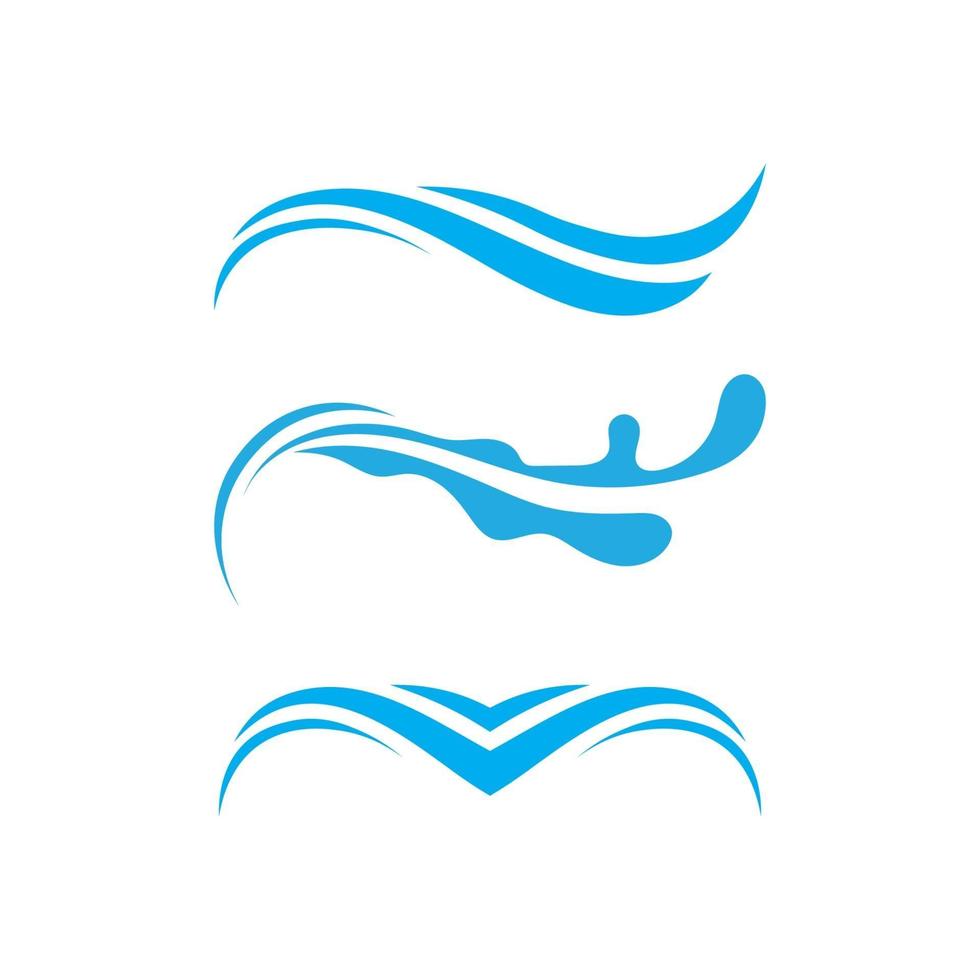 vector de icono de agua y onda para conjunto de logotipos