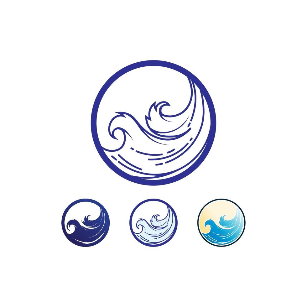 Wave and Water drop Logo Template vector