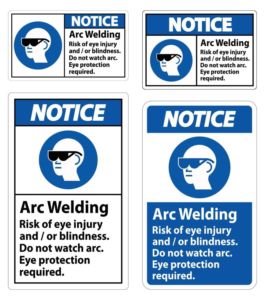 Arc Welding Risk Of Eye Injury Eye Protection Required vector