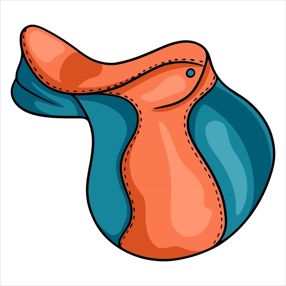 Horse harness horse saddle vector illustration in cartoon style