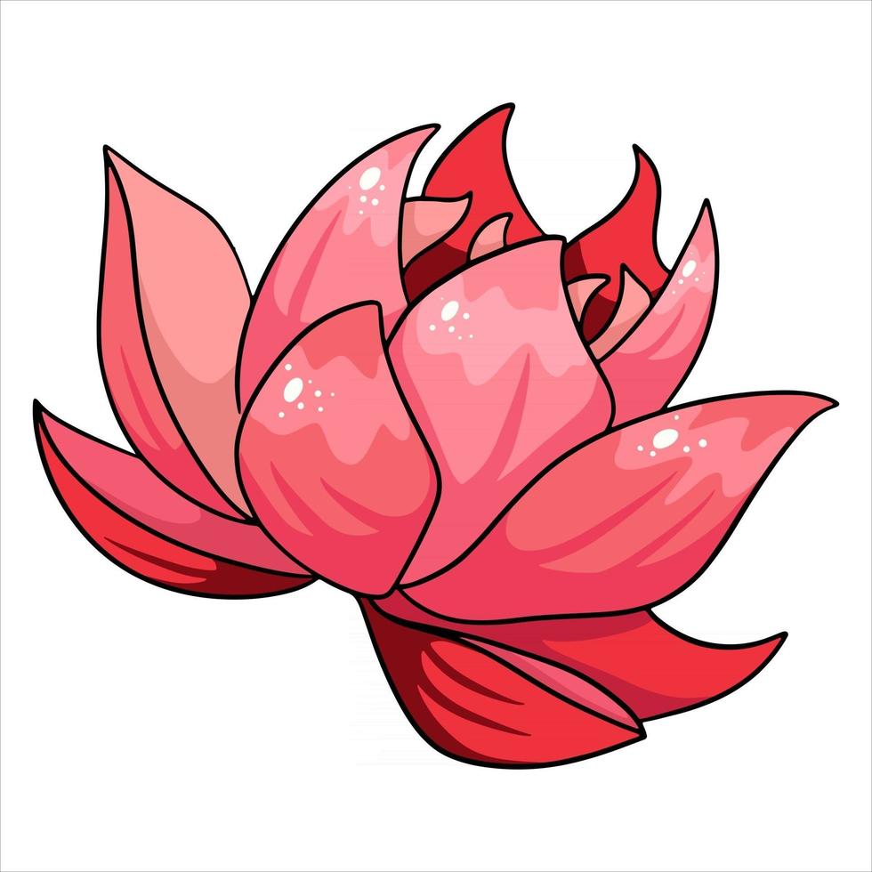 planta tropical flor brillante en estilo de dibujos animados vector
