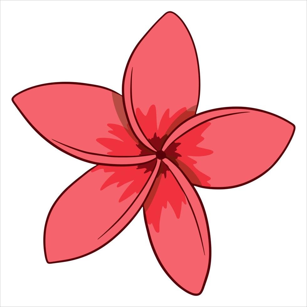 planta tropical flor brillante en estilo de dibujos animados vector