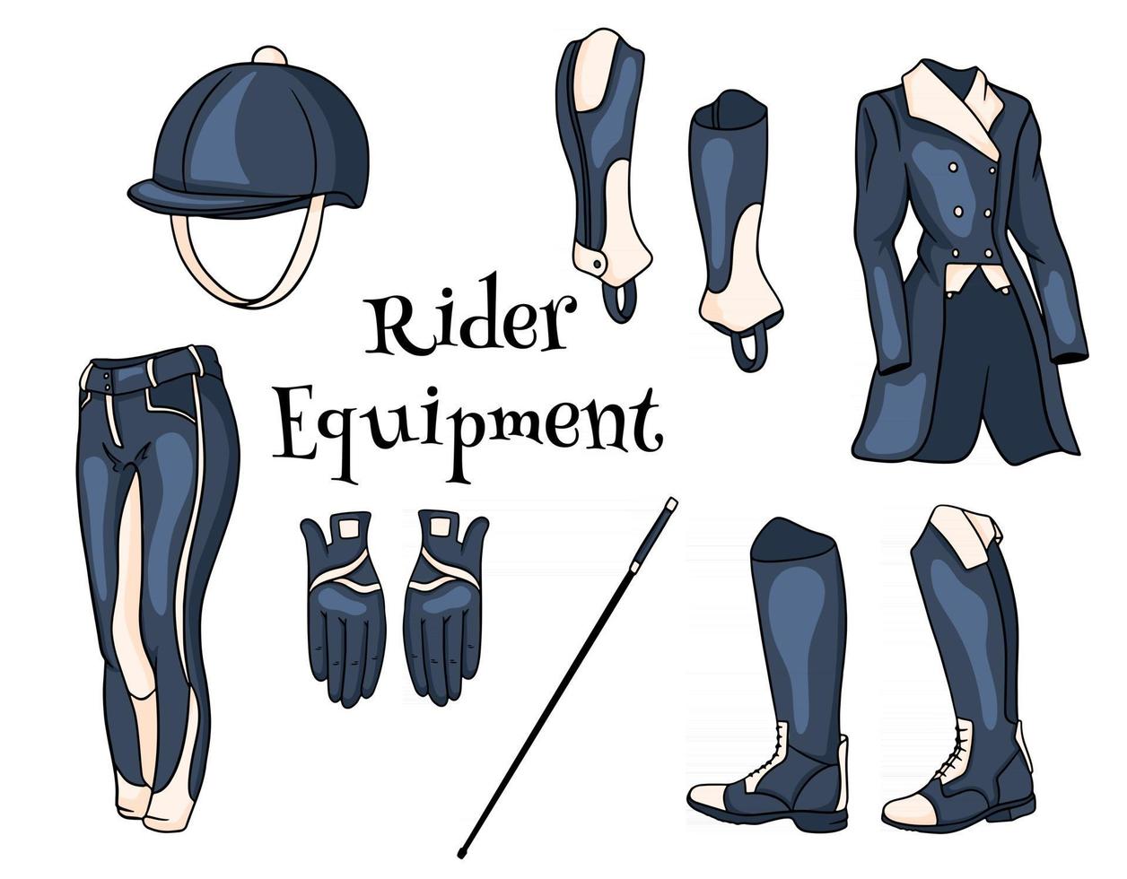 Outfit rider a set of clothes for a jockey vector